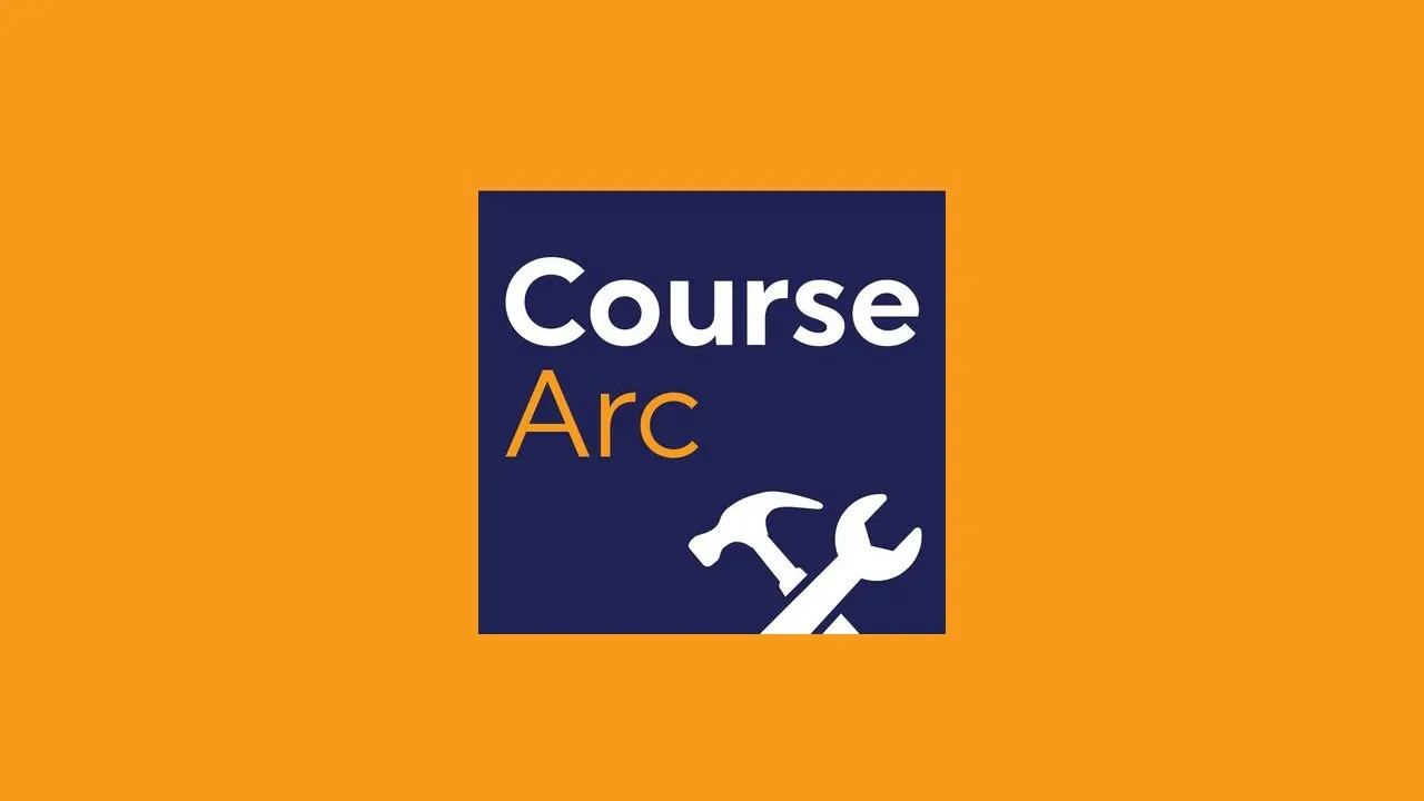 Course Arc logo with a hammer and wrench on an orange background.